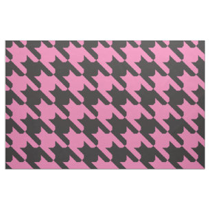 Rosa-Svart Houndstooth Tyg