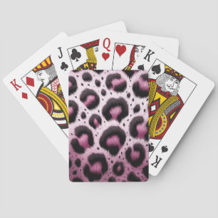 Rosa & Svart Leopardsdjur Päls Djurtryck Fläckar  Casinokort