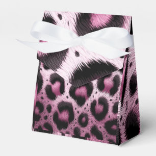Rosa & Svart Leopardsdjur Päls Djurtryck Fläckar  Presentaskar