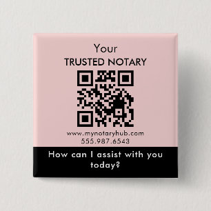 Rosa Svart Notarius Branding med QR-kod Knapp