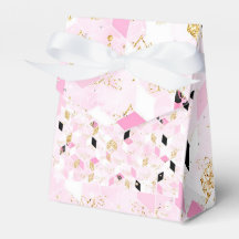 Rosa, svart och guld geometrisk gåva låda