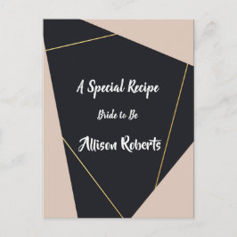 Rosa svart och guld geometrisk Möhippa Vykort