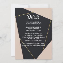 Rosa svart och guld geometriskt hölje inbjudningar