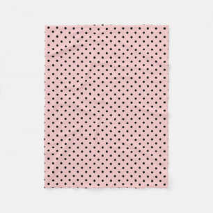 Rosa svart polka punkt fleecefilt