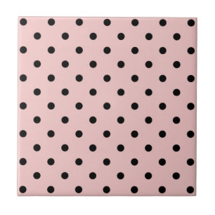 Rosa svart polka punkt kakelplatta