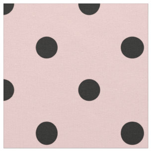 Rosa svart polka punkt tyg