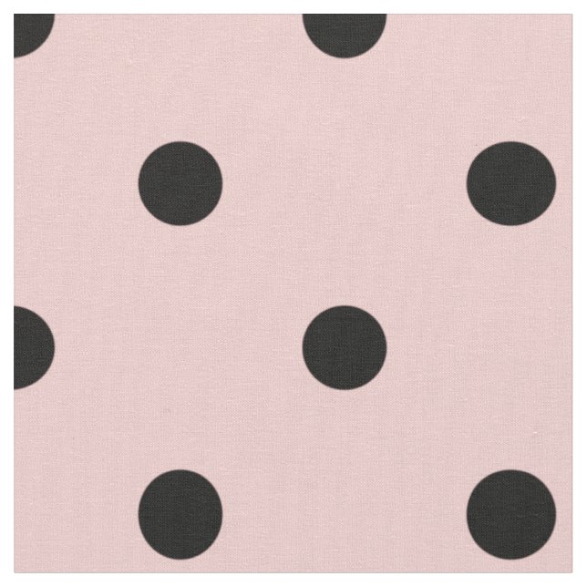 Rosa svart polka punkt tyg (Närbild)