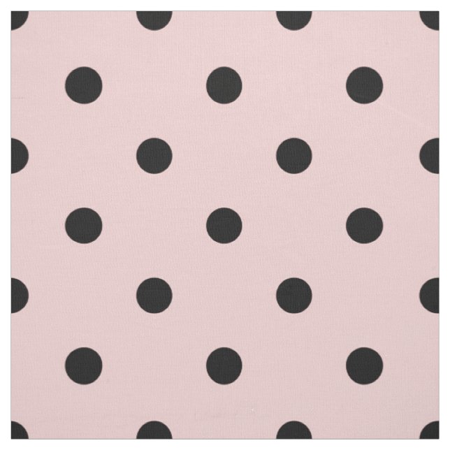 Rosa svart polka punkt tyg (Provkarta)