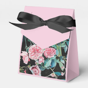 Rosa svart ros blomsterlig tebjudningstårta förmån presentaskar
