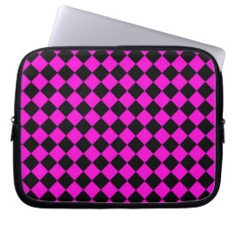 Rosa svart rutig diamantmönster laptop fodral
