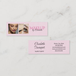 Rosa svart script foto makeup mini visitkort