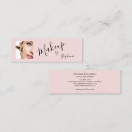 Rosa svart script foto makeup mini visitkort