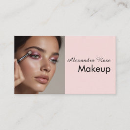 Rosa svart script foto makeup visitkort