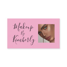 Rosa svart script foto makeup visitkort