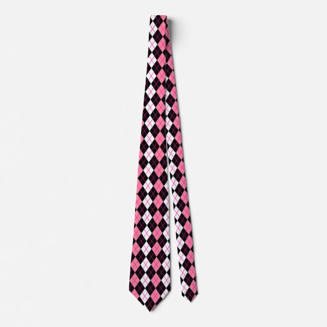 Rosa Svart Vit Argyle Diamant Design  Slips (Framsida)