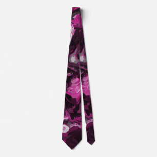 Rosa, svart, vit och Grått Swirls Slips
