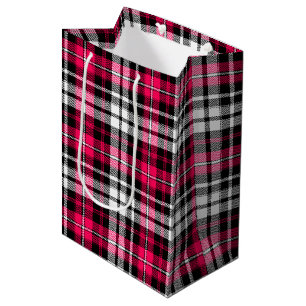 Rosa svart vit rutig Tartan