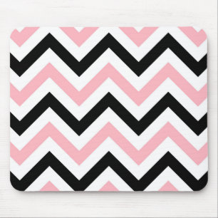Rosa, svart, vit, stor Chevron ZigZag Mönster Musmatta