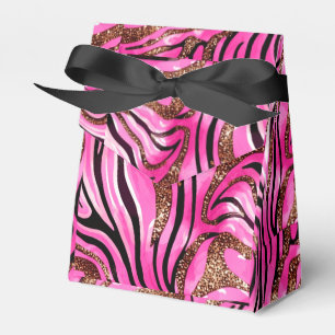 Rosa & Svart Zebrastreck Med Guldaccent Presentaskar