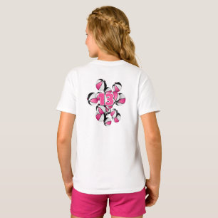 rosa svarta basketbollar t shirt