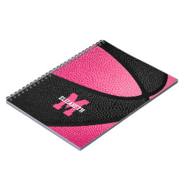 rosa svarta basketskolflickor i monogrammet anteckningsbok