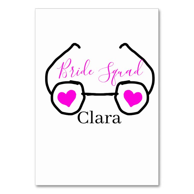 Rosa svarta googles bordsnummer (Framsidan)