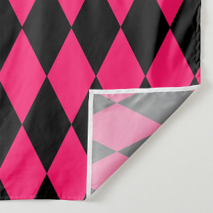 Rosa svarta Harlequin-diamanter Rutmönsterdesign  Tyg