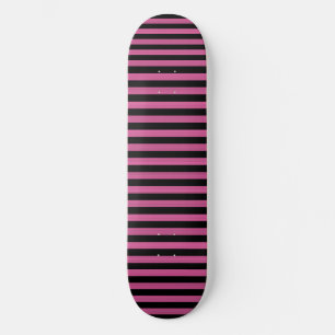 Rosa svarta randiga mönster mini skateboard bräda 18,5 cm
