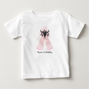 Rosa & Svarta Tipi Pilar Boho Chic Wild ONE 1:a T Shirt