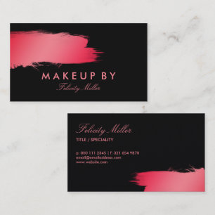 Rosa- & svartpenseldragMakeup Visitkort