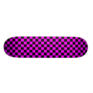 Rosa- & svartschackbrädeSkateboard Skateboard Bräda 19,5 Cm