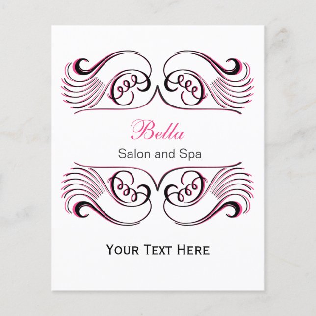 rosa, svartvit Chic - affärsflyget Flygblad (Framsidan)