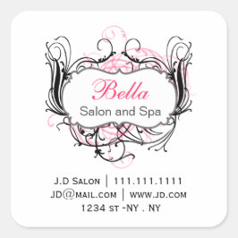 rosa, svartvit Chic - affärsmärken Fyrkantigt Klistermärke