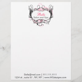 rosa, svartvitt Chic Affärsbrev Brevhuvud