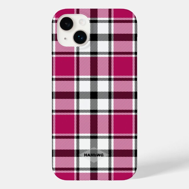 Rosa, svartvitt Iphone case HAMbWG (Baksida)