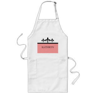 Rosa Swanky Fleur De Lis Apron Långt Förkläde