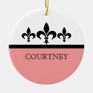 Rosa Swanky Fleur De Lis Ornament