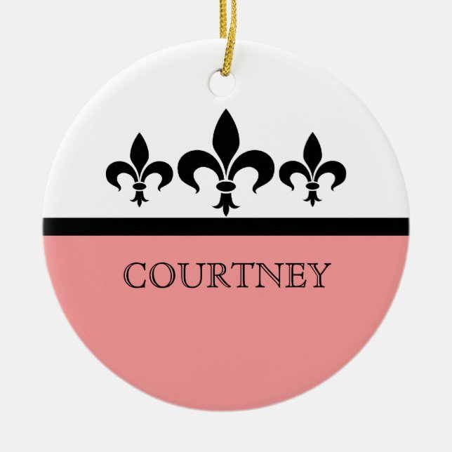 Rosa Swanky Fleur De Lis Ornament (Framsidan)