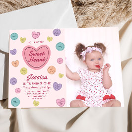 Rosa Swearing Candy Valentine Birthday Photo Inbjudningar