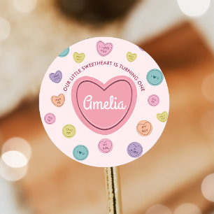 Rosa Swearing Candy Valentine Birthday Sticker Runt Klistermärke