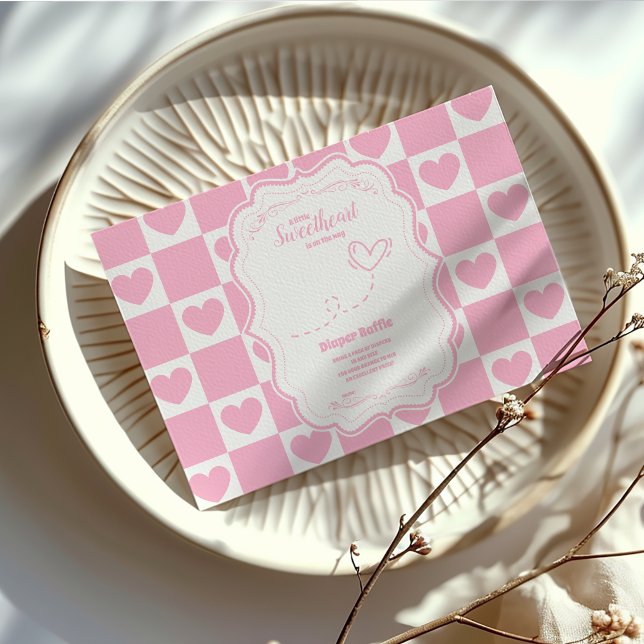 Rosa Swearing Valentines dag Diapper Raffle Tilläggskort (Skapare uppladdad)