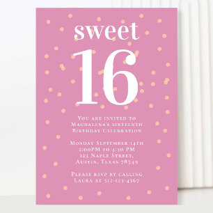 Rosa Sweet 16-inbjudan Inbjudningar