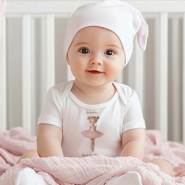 Rosa Sweet Ballerina Birthday T Shirt (Skapare uppladdad)
