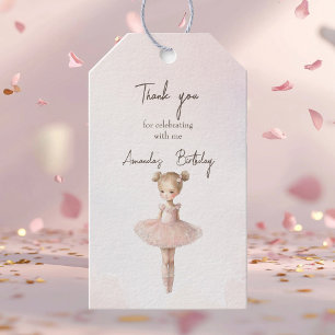 Rosa Sweet Ballerina Gift-Märkre Presentetikett