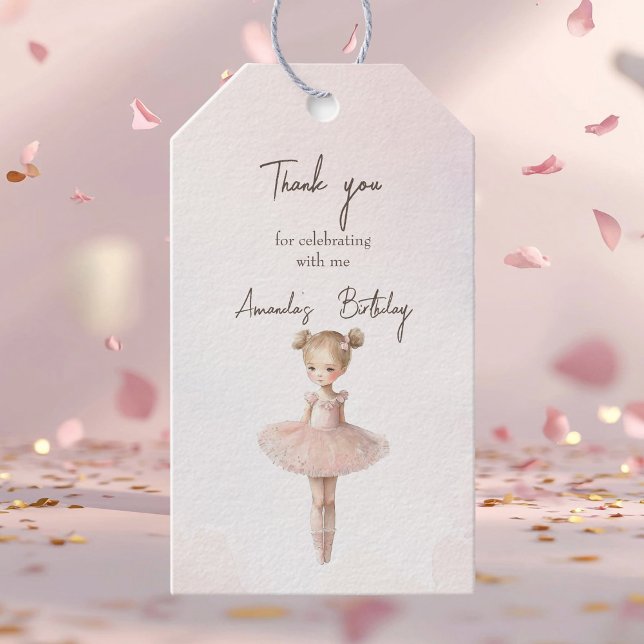 Rosa Sweet Ballerina Gift-Märkre Presentetikett (Skapare uppladdad)