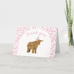 Rosa Sweet Boho Heliga Cow Blommigt Girl Baby Show Tack Kort