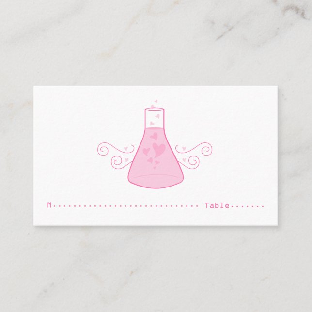 Rosa Sweet ChemiPlace Card Placeringskort (Framsida)