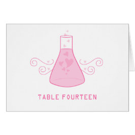 Rosa Sweet Chemistry Bordsnummer Card Hälsningskort