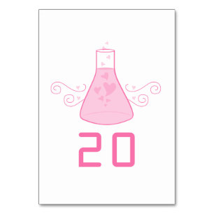 Rosa Sweet Chemistry Bröllop Bord Card Bordsnummer