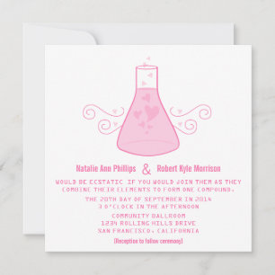 Rosa Sweet Chemistry Wedding bjudande Inbjudningar